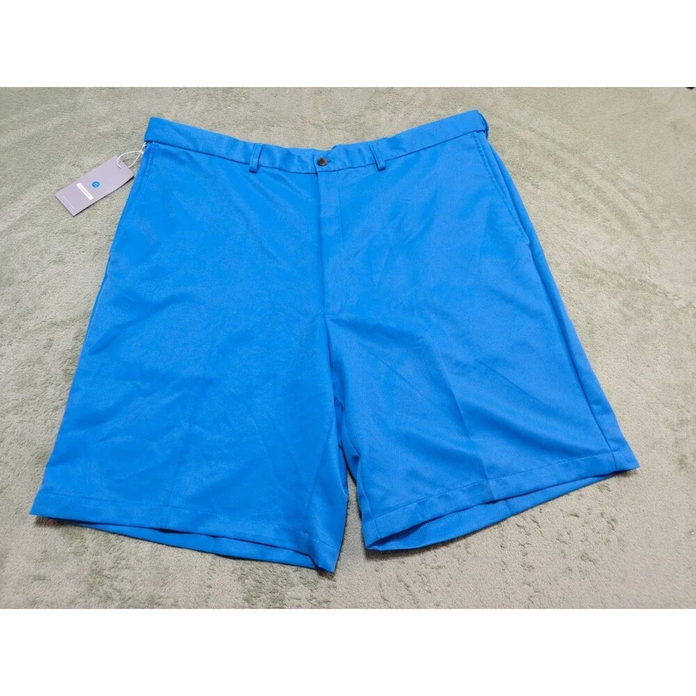 Haggar Cool 18 Mens Golf Shorts Size 42 Blue Performance Moisture Wicking NWT